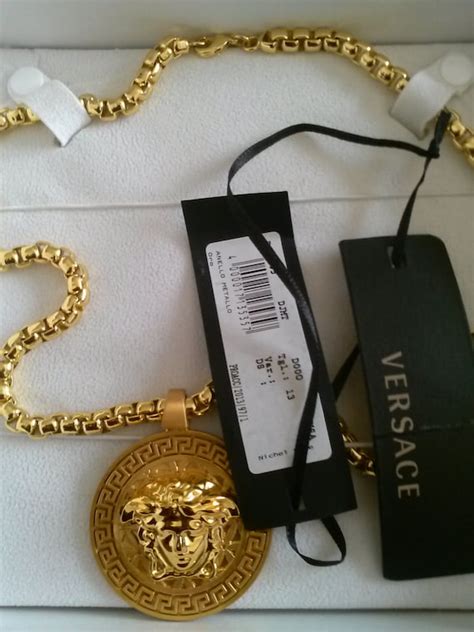 real gold versace necklace|authentic Versace necklace.